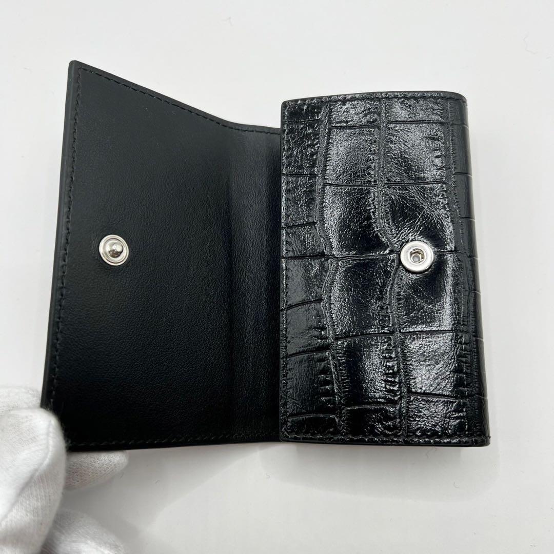 【美品】 CELINE セリーヌ キーケース クロコダイル型押し カーフスキン