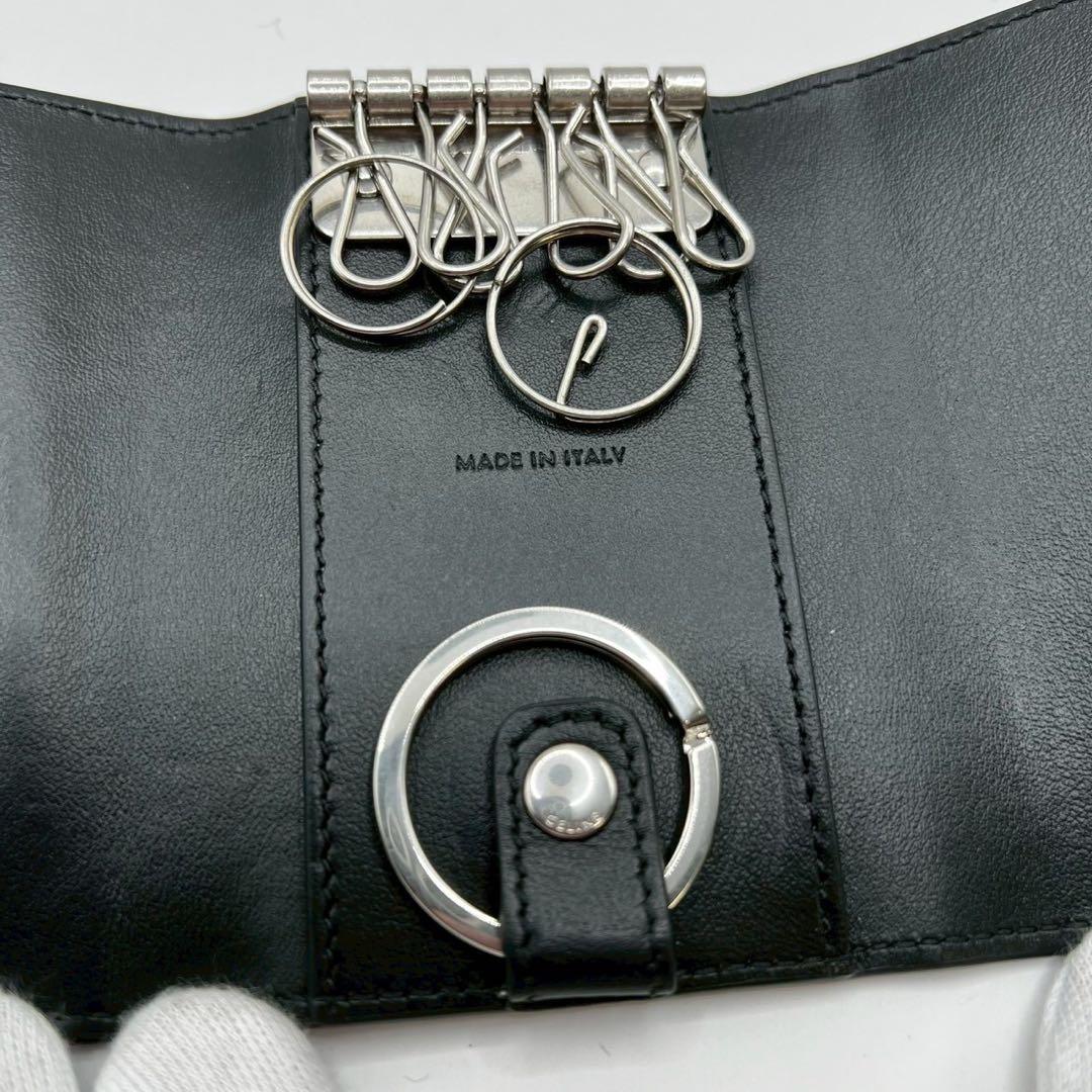 【美品】 CELINE セリーヌ キーケース クロコダイル型押し カーフスキン