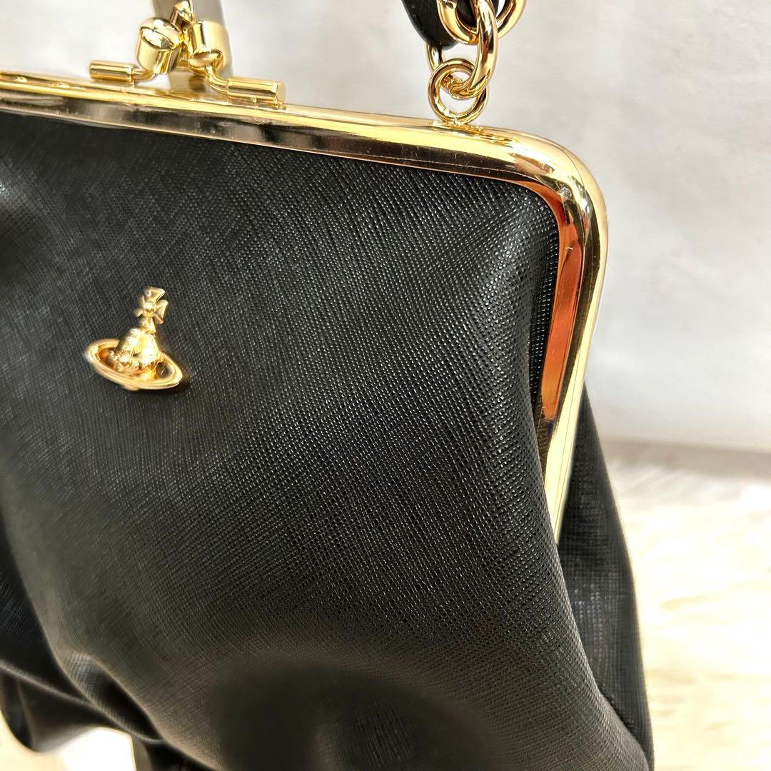 未使用品　vivienne west wood レザー　がま口　ショルダーバッグ
