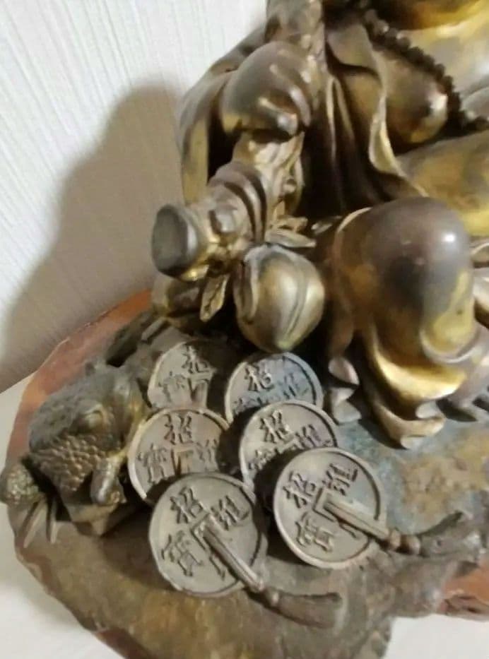 ✨セール✨アンティーク銅製仏像　開運商売繁盛の神様七福神　布袋尊様の座像