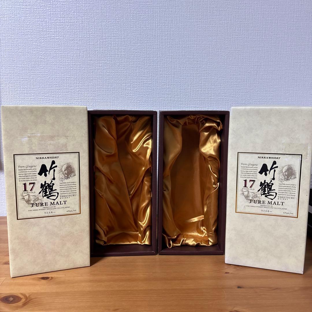 ニッカウイスキー　竹鶴17年　ピュアモルト　箱付き　２点セット　未開封