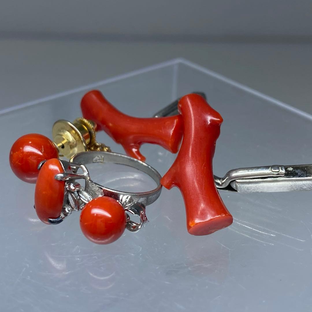本血赤珊瑚　指輪、ネックレストップ等　15g 東Y7-0226☆2Fタカチ