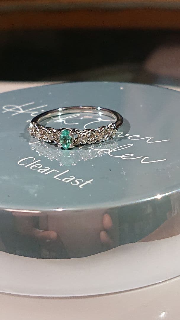 ば*✨様 希少石　pt999パライバトルマリン0.1ctダイヤリング