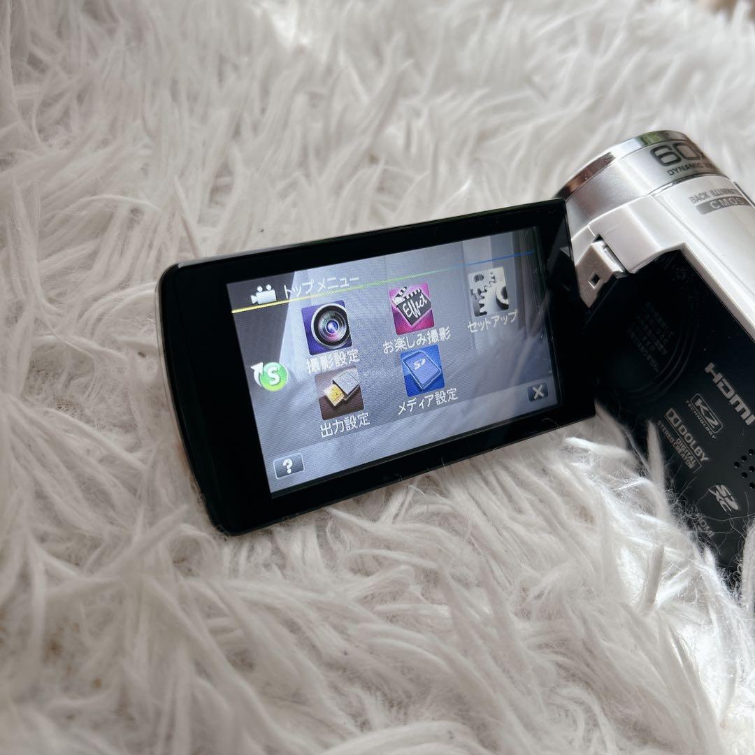 【美品】JVC FULL HD ビデオカメラ　GZ-E780-W バッテリー2個