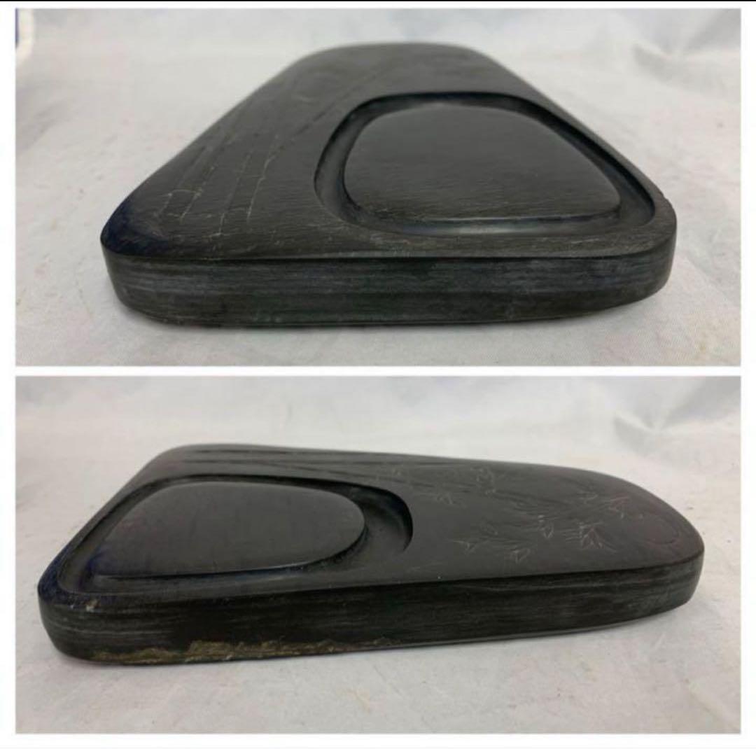 清時代　書道家 旧咸品 老坑•旧水坑/歙州 硯/長眉子紋硯/ [極上品]