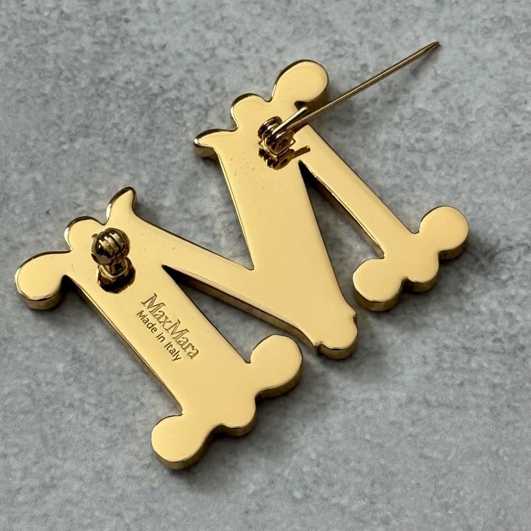 MAX MARA マックスマーラ Mロゴ クリスタル ブローチ