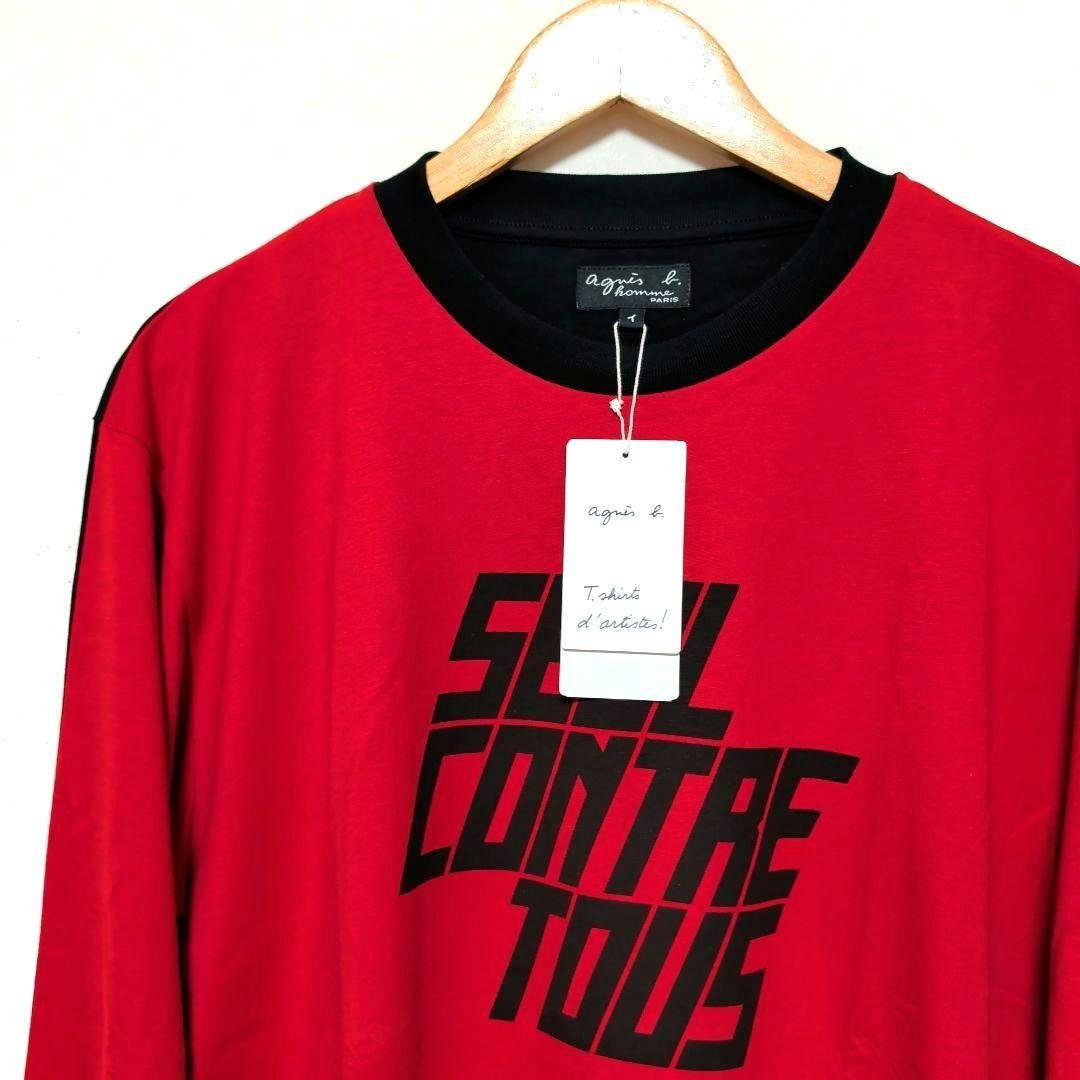 新品未使用 アニエスベー ロンT 長袖Tシヤツ カットソー クルーネック レッド