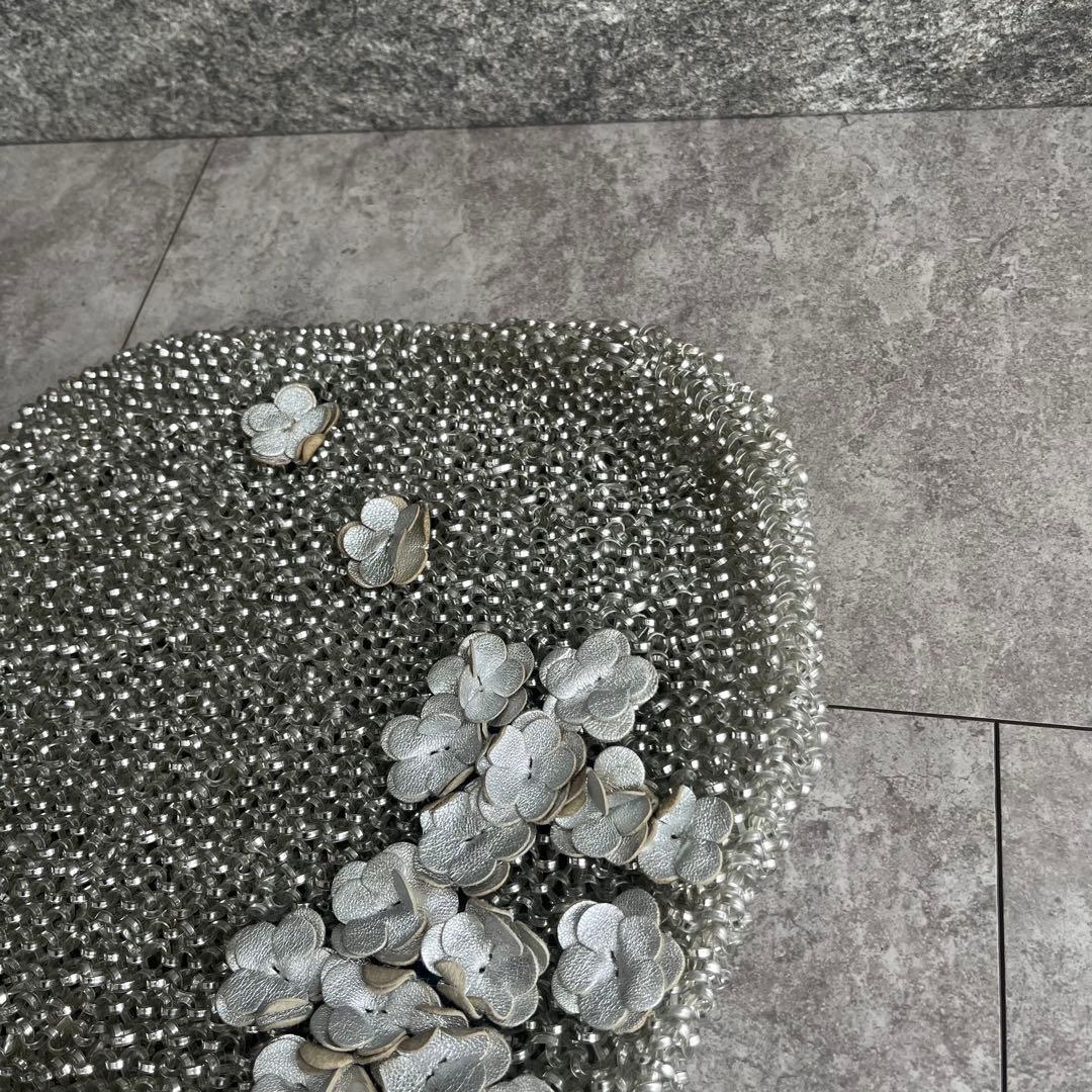 ANTEPRIMA ワイヤーバッグ ハンドバッグ シルバー　フラワービジュー