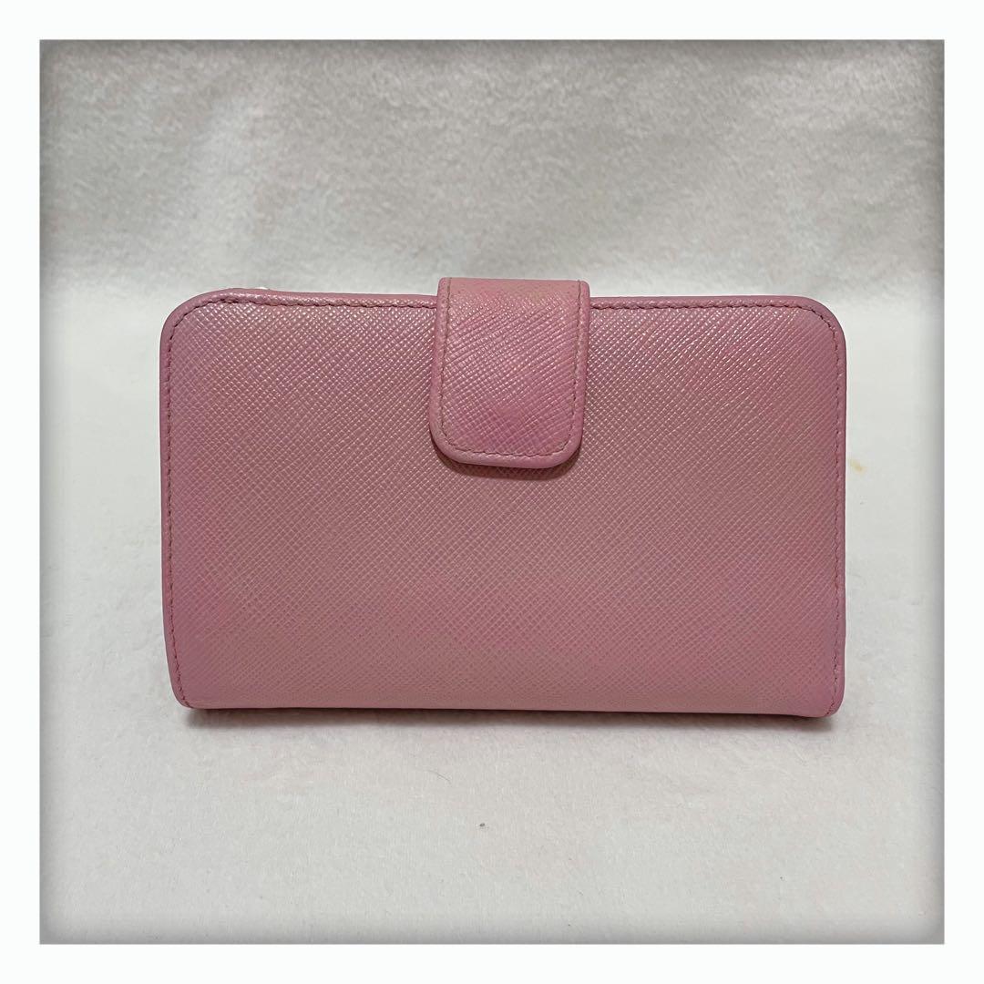 ✨美品✨ PRADA プラダ サフィアーノ 二つ折り財布 ライトピンク