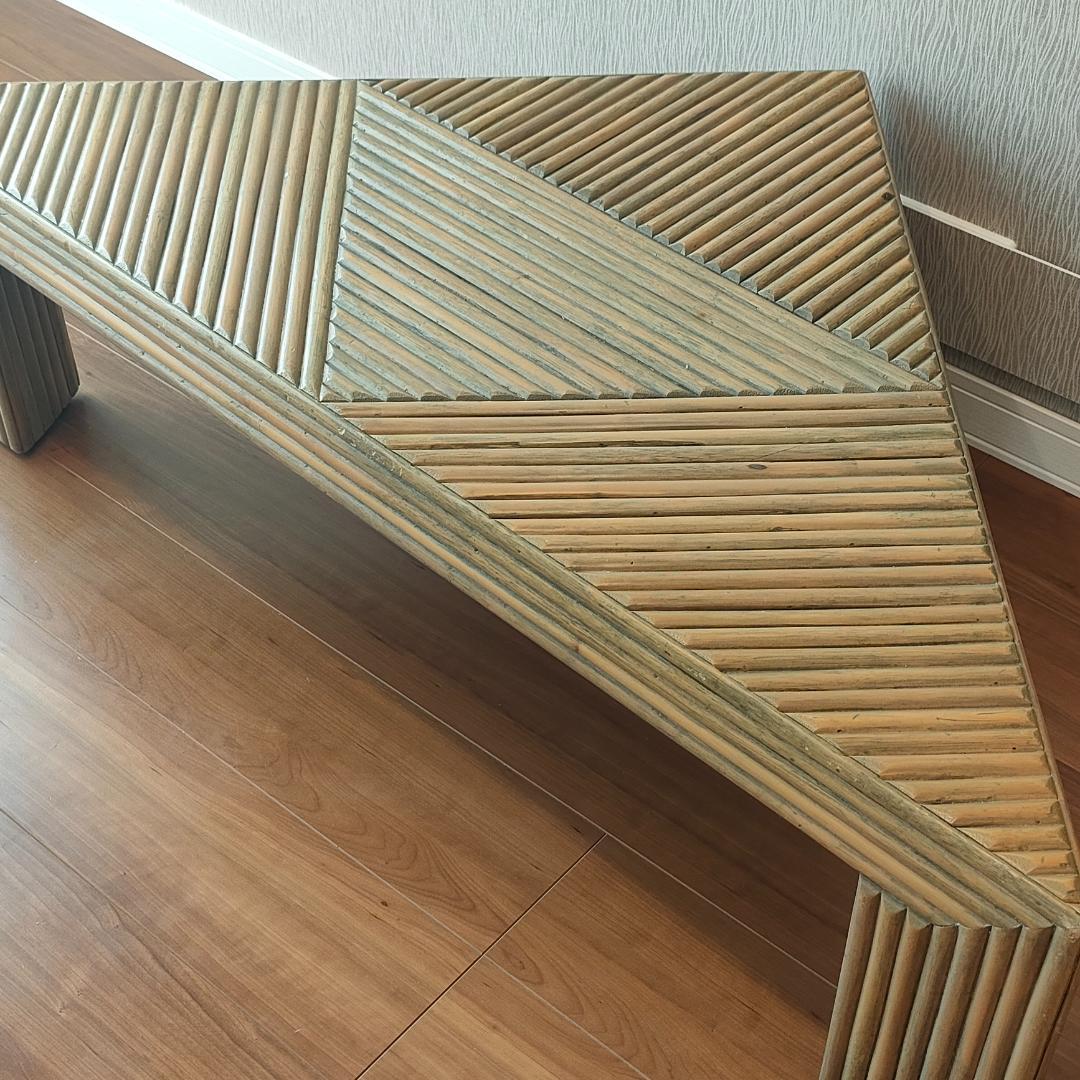 カサブランカ　ローテーブル　ラタン　コーヒーテーブル