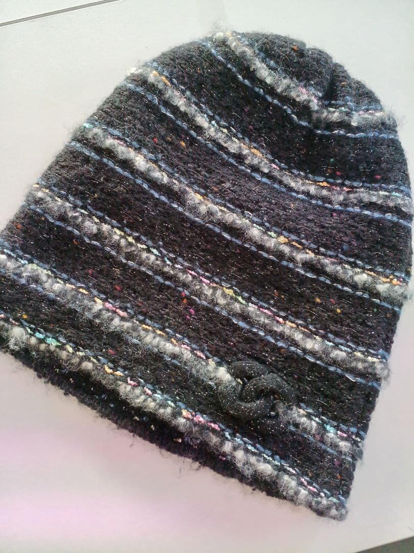 正規品　 ニット帽　ビーニー　黒　ラメ　帽子　CCマーク