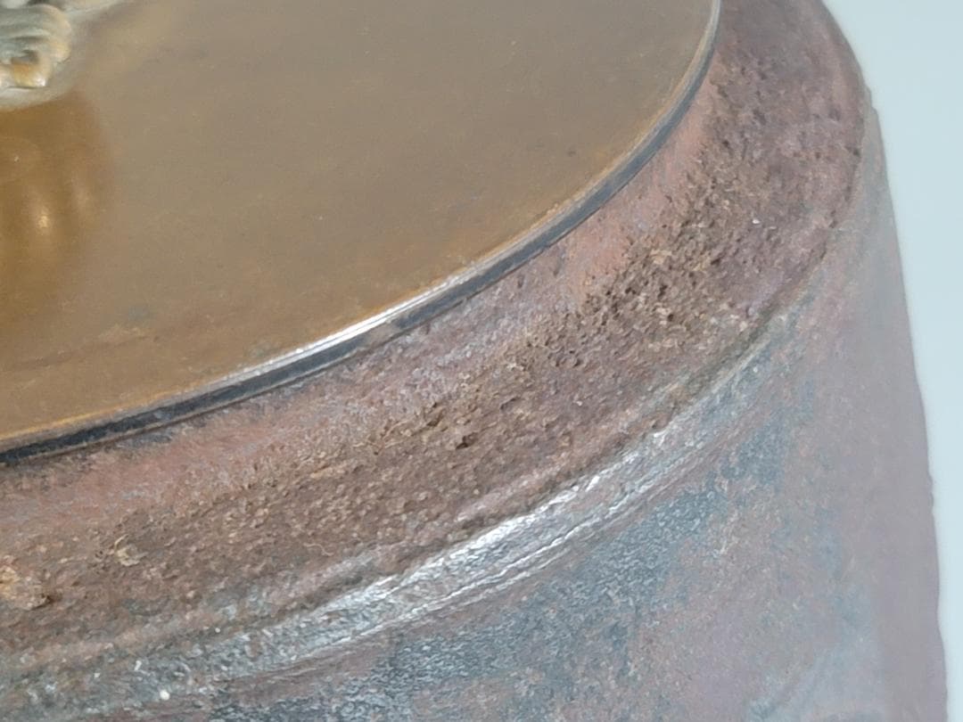 茶道具 菊地紋 筒釜 古作 時代物 DT374