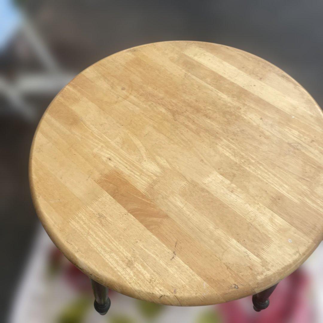 木製円形テーブル アンティーク風