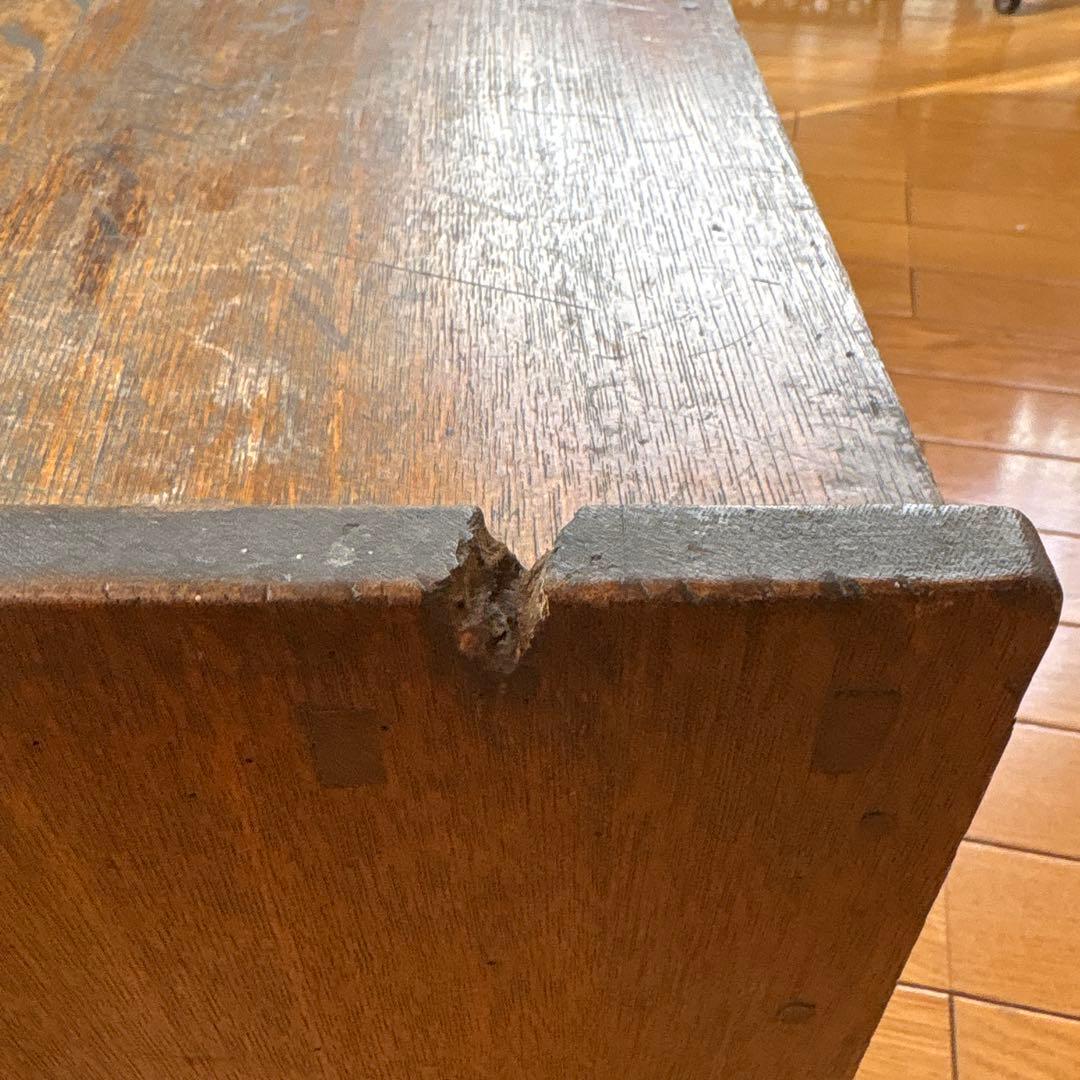 木製文机 2引き出し付き　昭和レトロ　 ディスプレイ