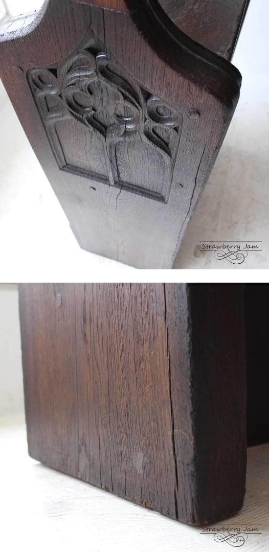 L3306-51 英国アンティーク オーク デスク ディスプレイ カウンター