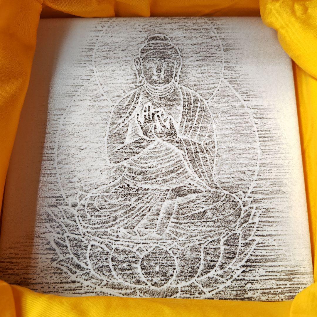 レア、日本画家平山郁夫先生との高倉健さんとのコラボ作品 陶器製仏像 蓮の上に座る