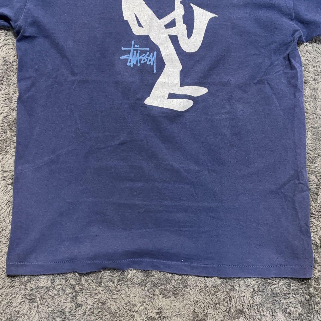 【90s】 \"old stussy\" (L) シャドーマン 茄子紺 フェード