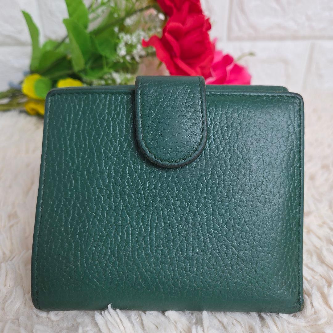 GUCCI グッチ GG インターロッキング 二つ折り財布 グリーン