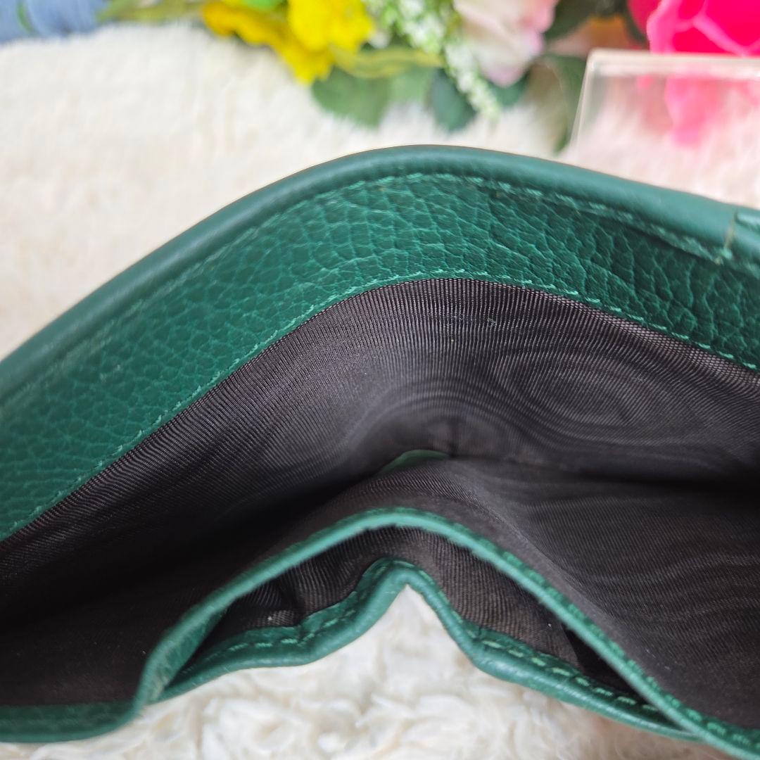 GUCCI グッチ GG インターロッキング 二つ折り財布 グリーン