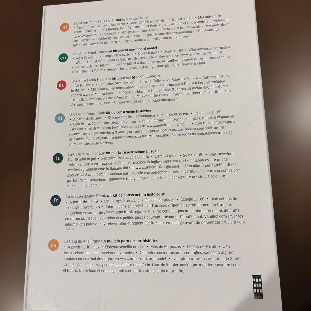 アンネ・フランクのレプリカ歴史的家屋段ボール模型