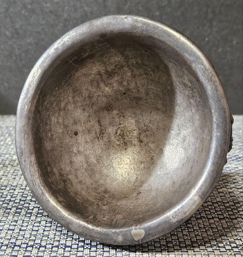 時代古作品❗中国古美術　大陸古美術　チベット古美術　銀彩龍飾り玉飾　酒杯　香炉