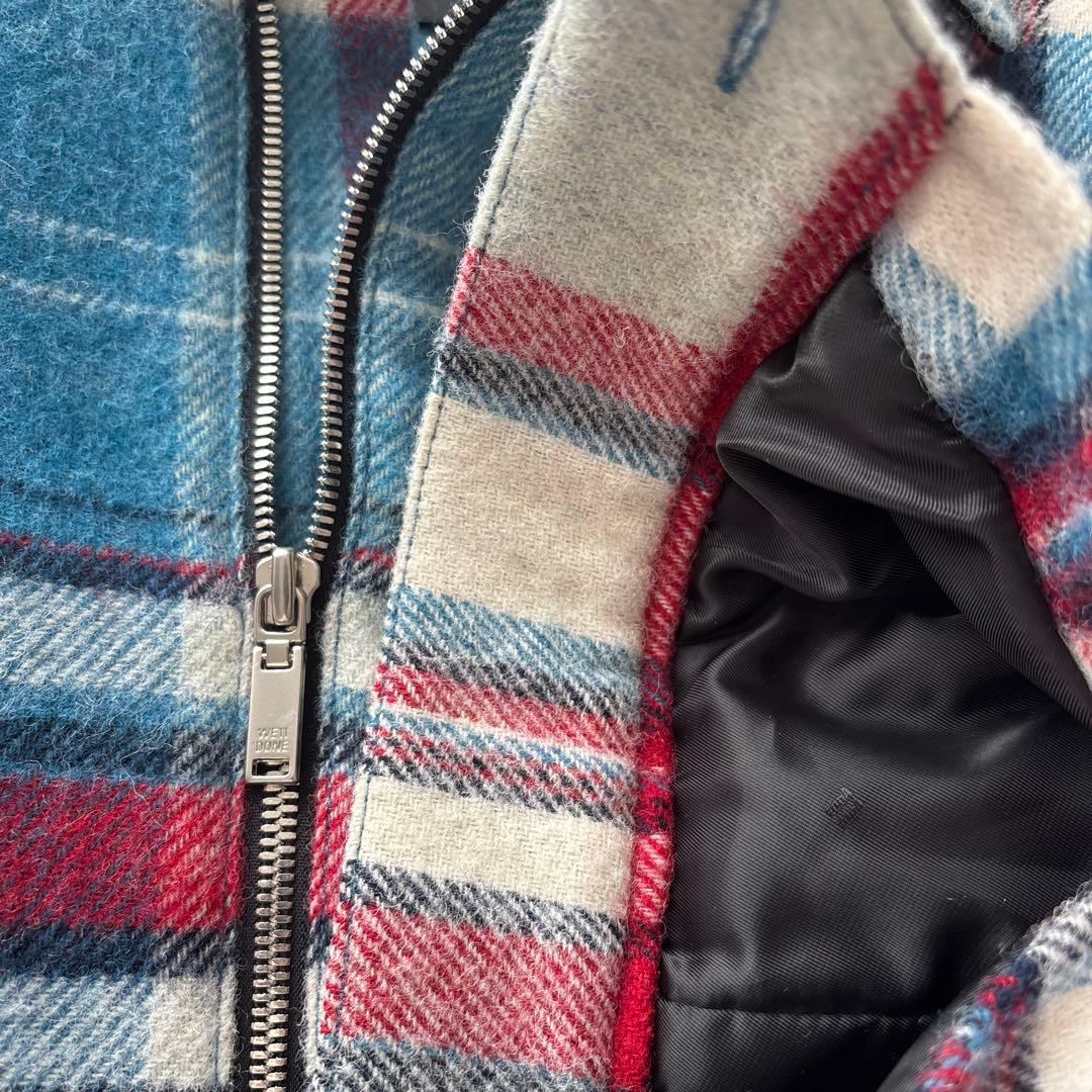 WE11DONEチェック柄 ジップアップジャケット