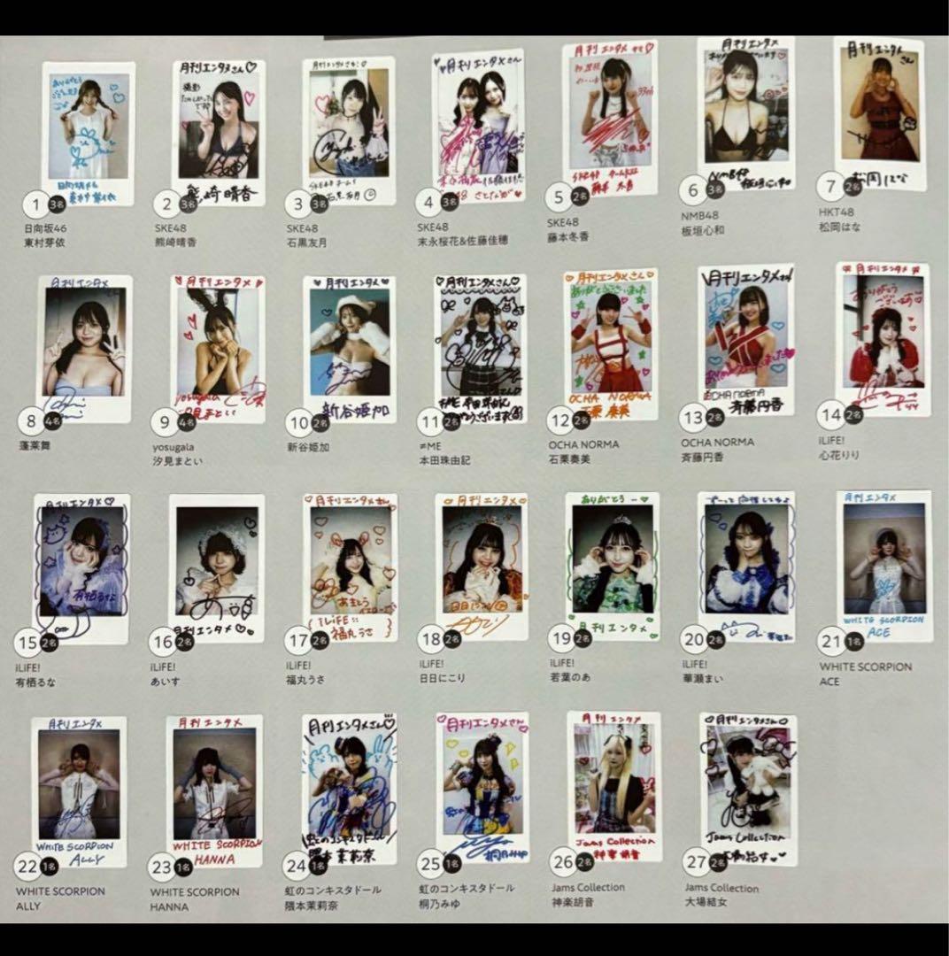 【直筆】 ALLY サイン入 チェキ 月刊エンタメ R6年11月号【当選品】