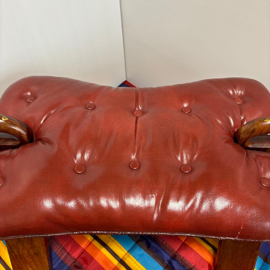 ラクダスツール　オットマン　チェア　真鍮象嵌　鞍型　ビンテージ