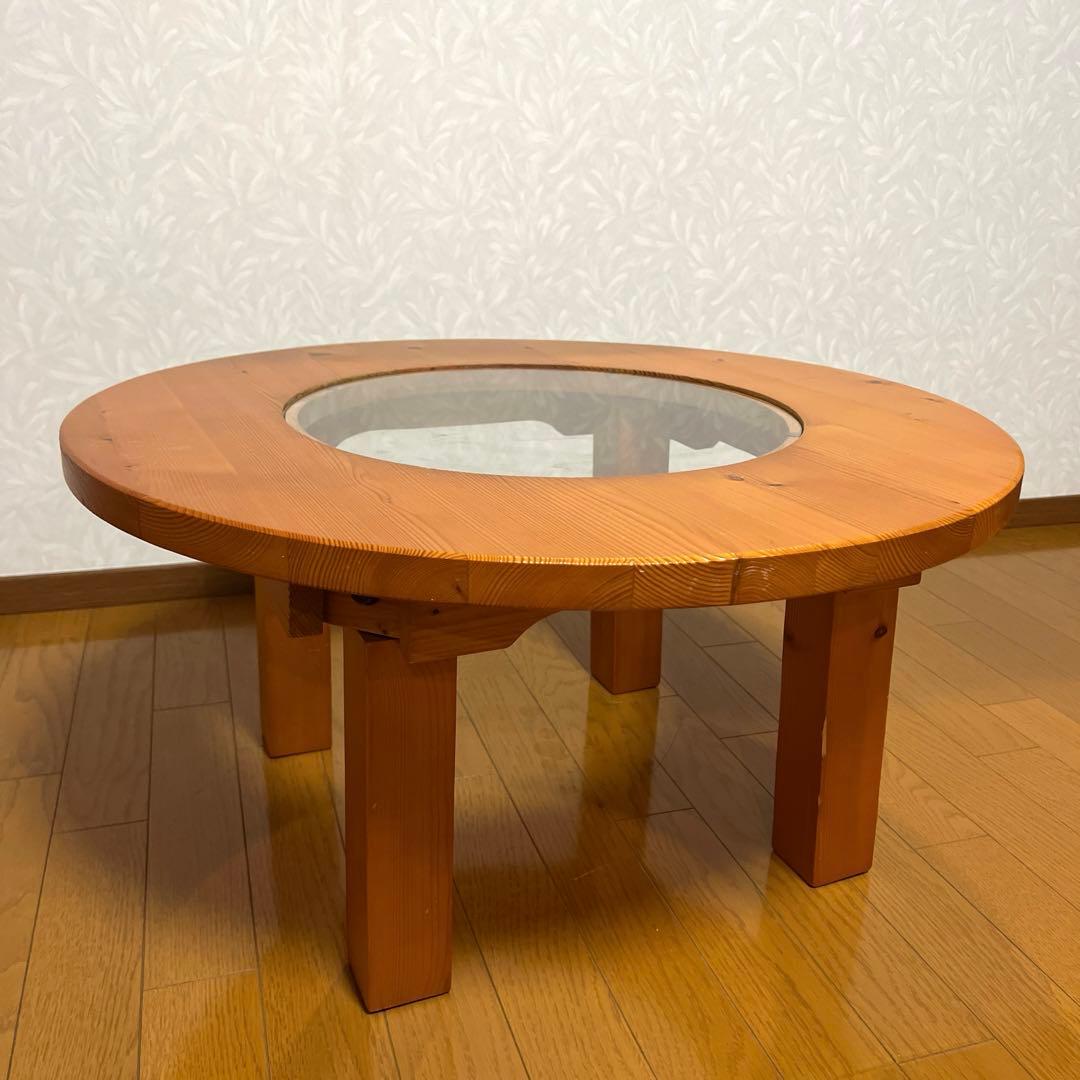 nn 小泉産業株式会社 コイズミ 木製 テーブル ガラス ミドルテーブル