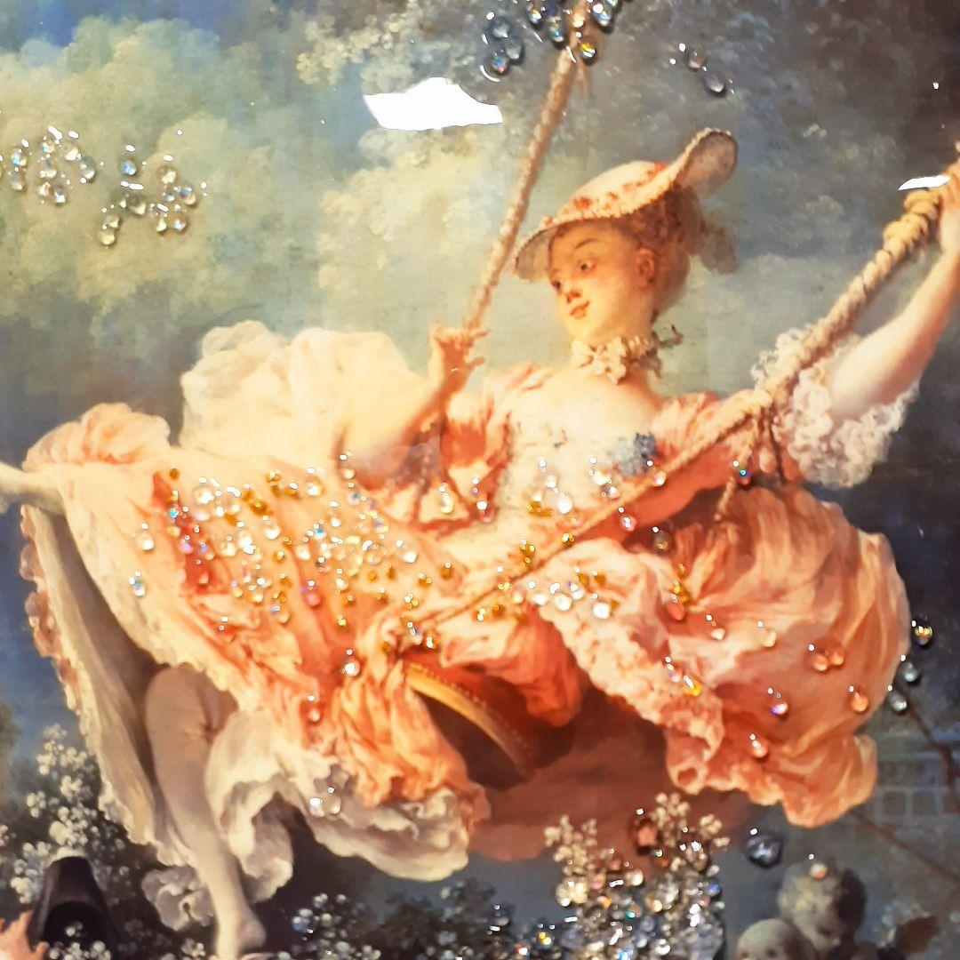 輸入雑貨　天然石　『ジャン・オノレ・フラゴナール・ぶらんこ』　クリスタルアート