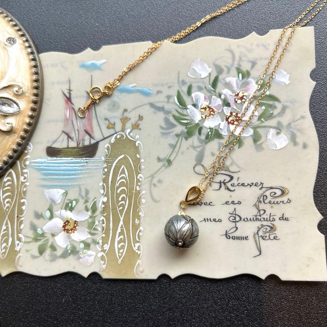 Kaya様ご予約品＊黒蝶&あこやカービング&ブルーフローライト&MOPカービング