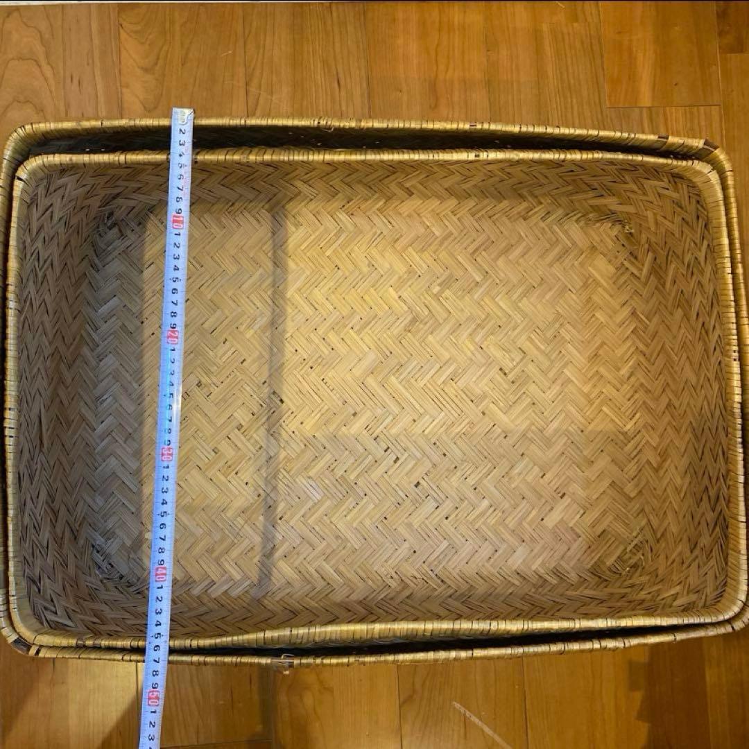 【最終価格】 ① 竹行李 柳ごおり昭和レトロ 葛籠 竹細工 大籠 箪笥カゴ
