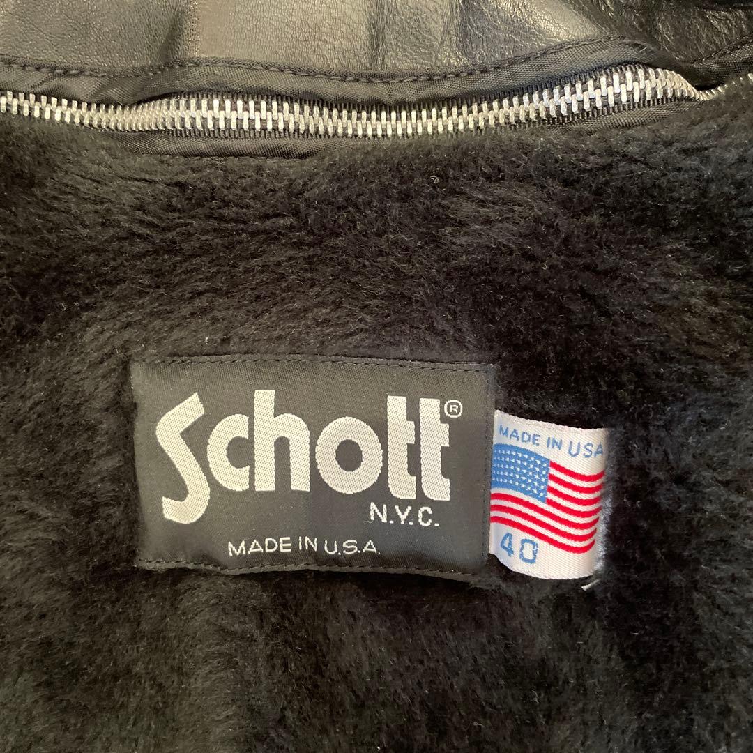 Schott 641 レザー シングルライダースジャケット 40 ショット