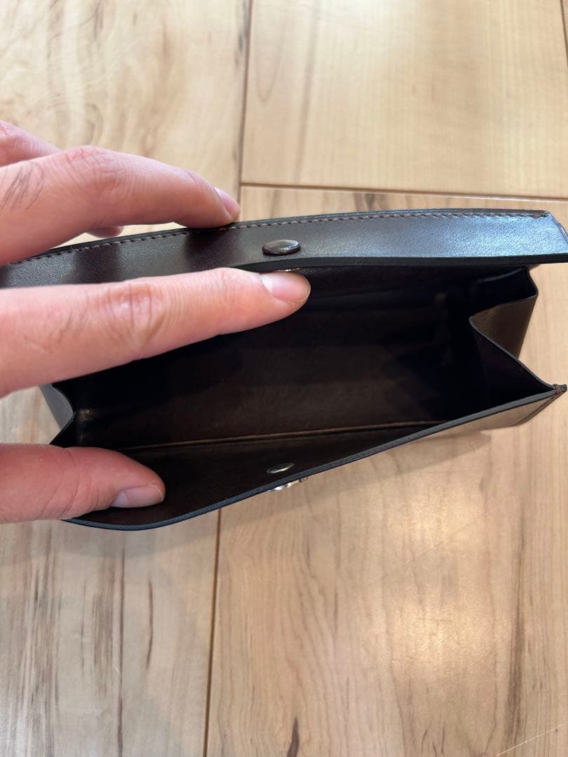 万双　厚コバ　ペンケース　ダークブラウン