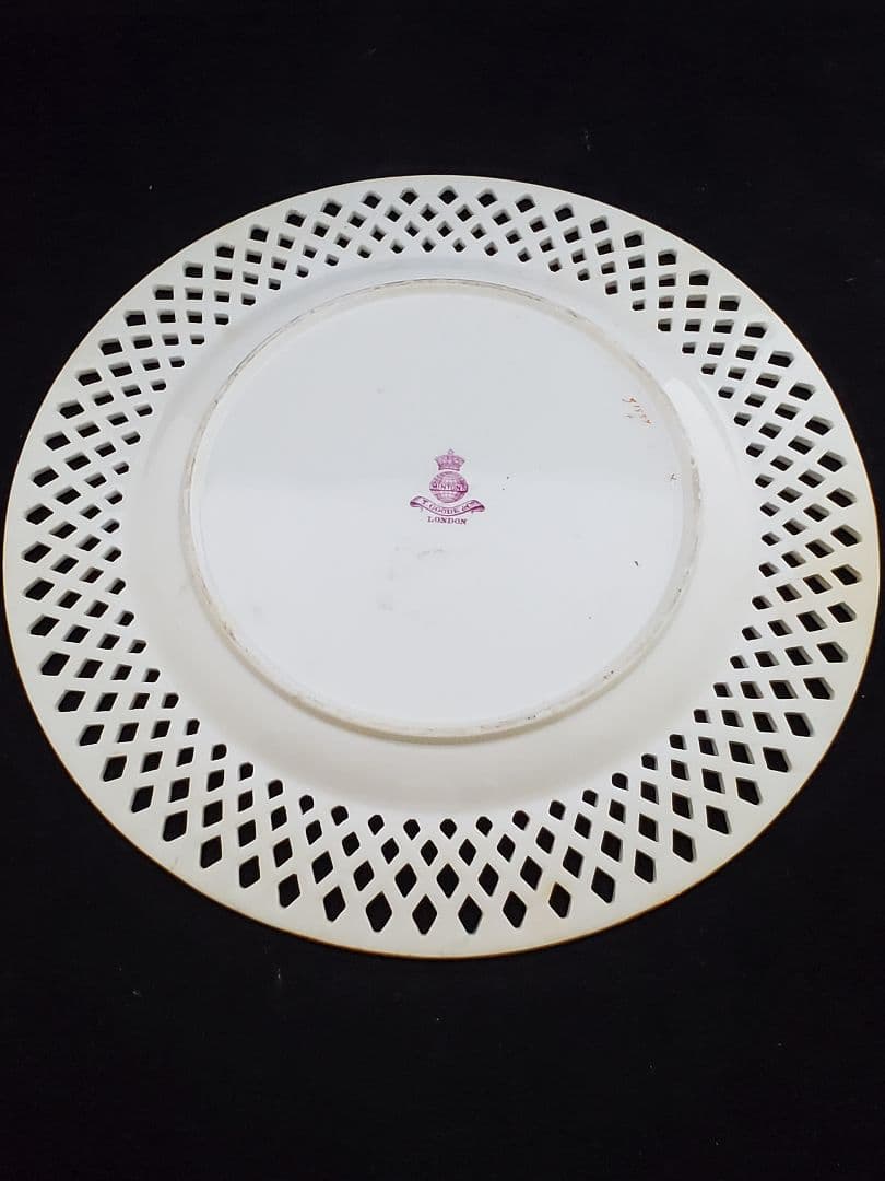 オールドミントン 花文字絵皿 19世紀