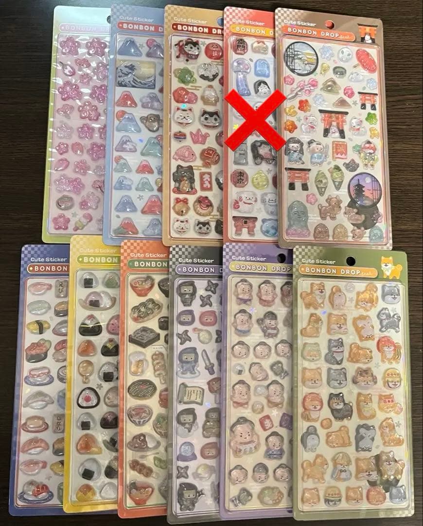 和柄　ボンボンドロップシール　10種類