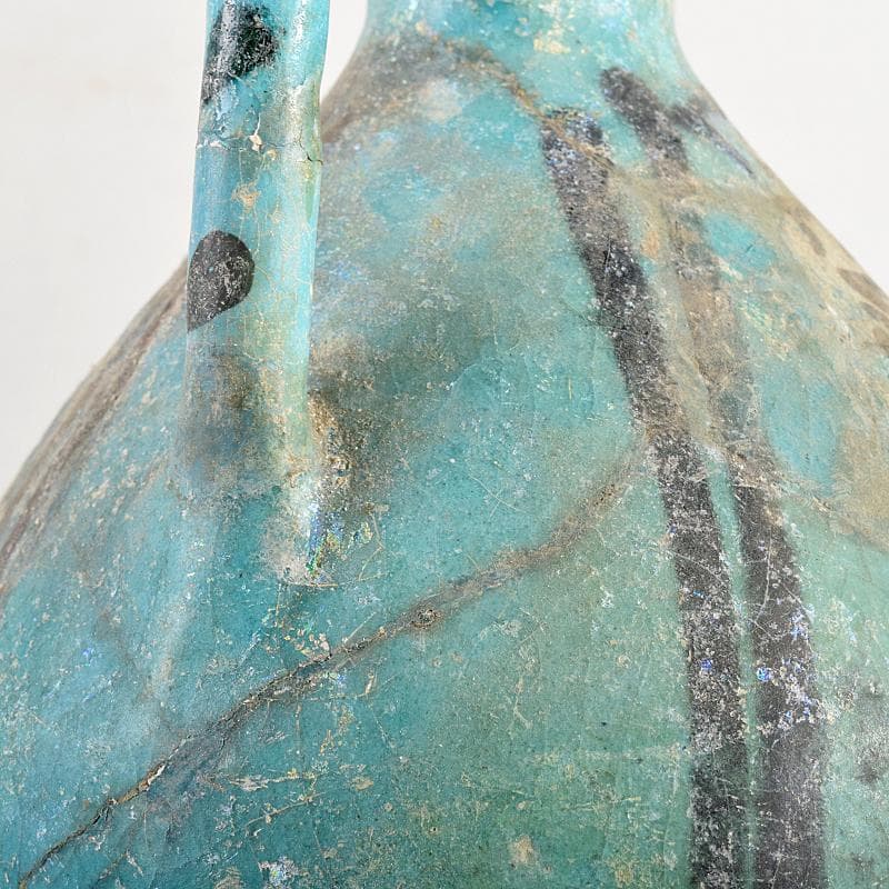 ペルシャ陶器　青釉銀化　水注　執壷　V　R8525