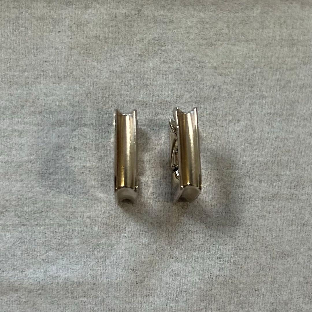 極美品　エテ ete K18 SV925 ロウ スクエア ハグピアス