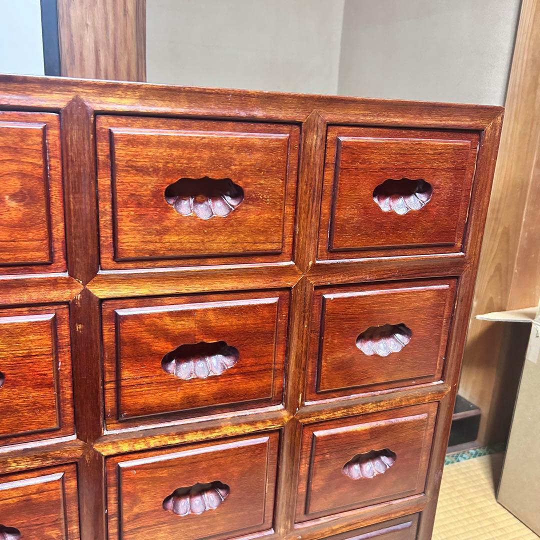 高級銘木 唐木 花梨 無垢材 小箪笥 薬箪笥 薬棚 タンス チェスト 小引き出し