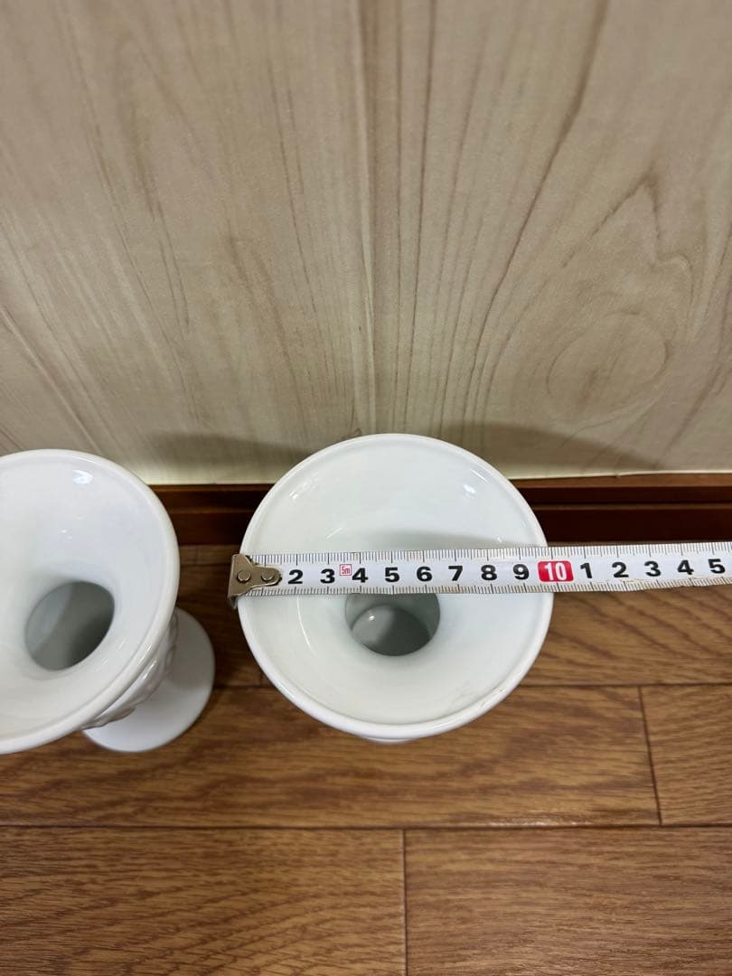 2531 深川製磁　白磁　花瓶　2客