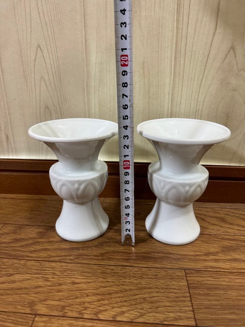 2531 深川製磁　白磁　花瓶　2客