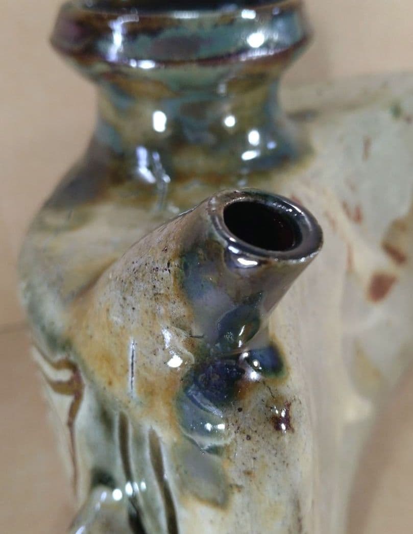 【本物保証】金城次郎 魚紋抱瓶 共箱 栞 人間国宝 壺屋焼 壷屋焼 双魚紋抱瓶