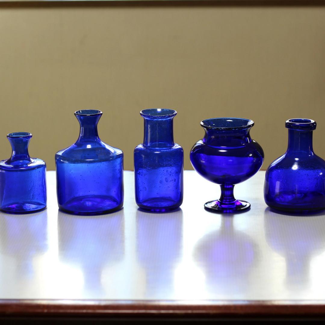 【サイン有り】エリックホグラン　Erik Hoglund　ブルーガラス 花器花瓶