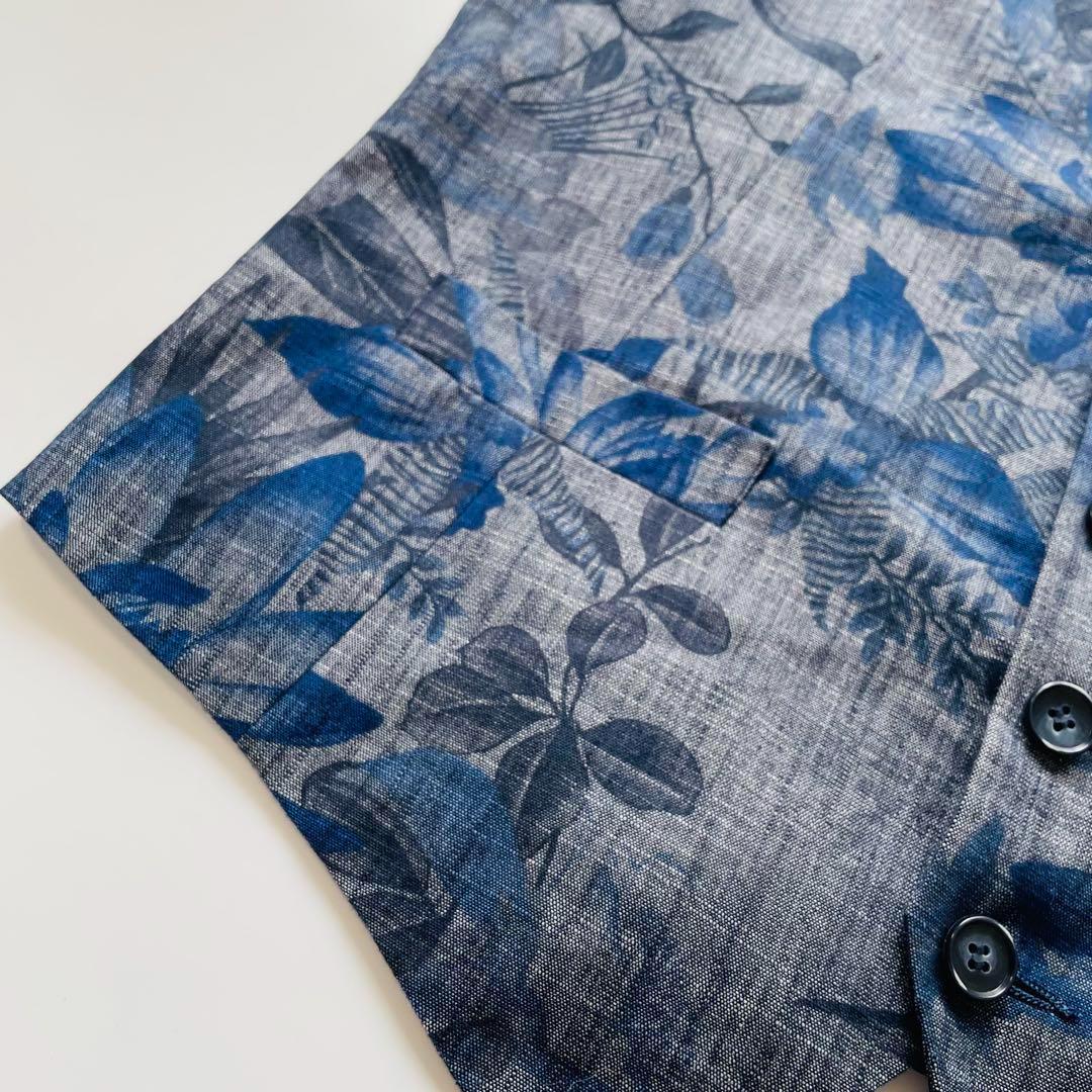 ジャンネット ベスト メンズ ジレ 花柄 総柄 シングル46 イタリア製