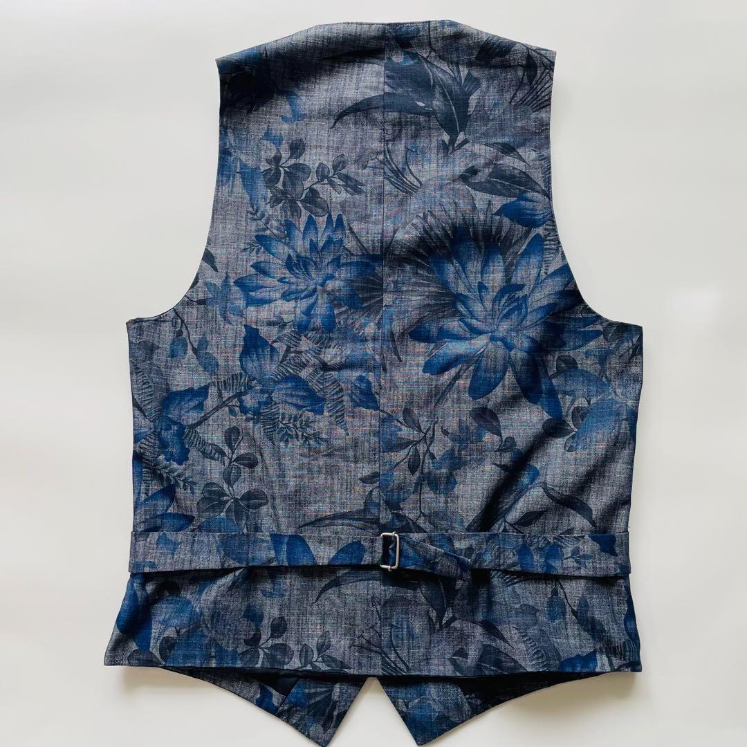 ジャンネット ベスト メンズ ジレ 花柄 総柄 シングル46 イタリア製
