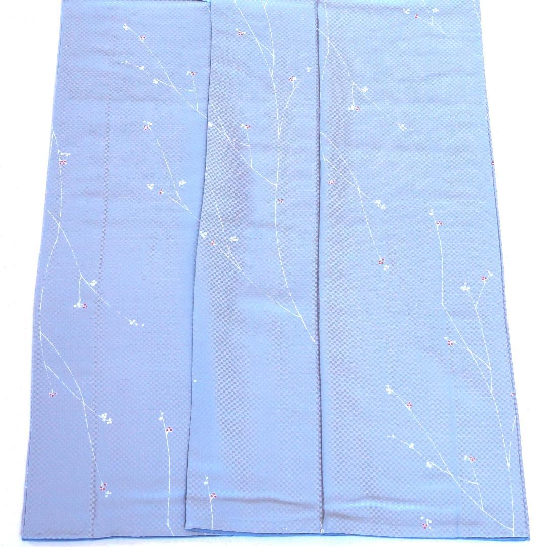 アイスブルーのすっきりとしたお召　市川純一郎　正絹