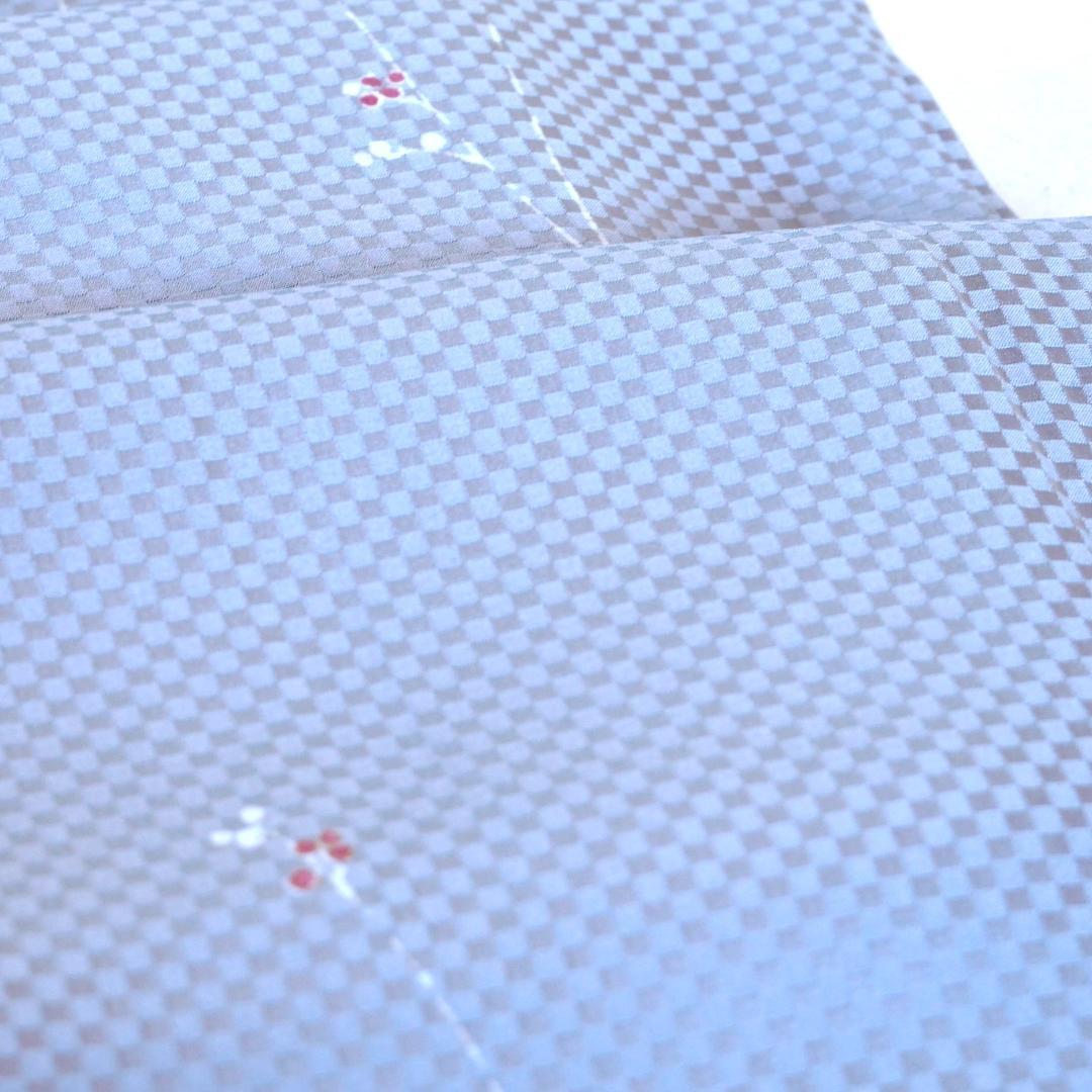 アイスブルーのすっきりとしたお召　市川純一郎　正絹