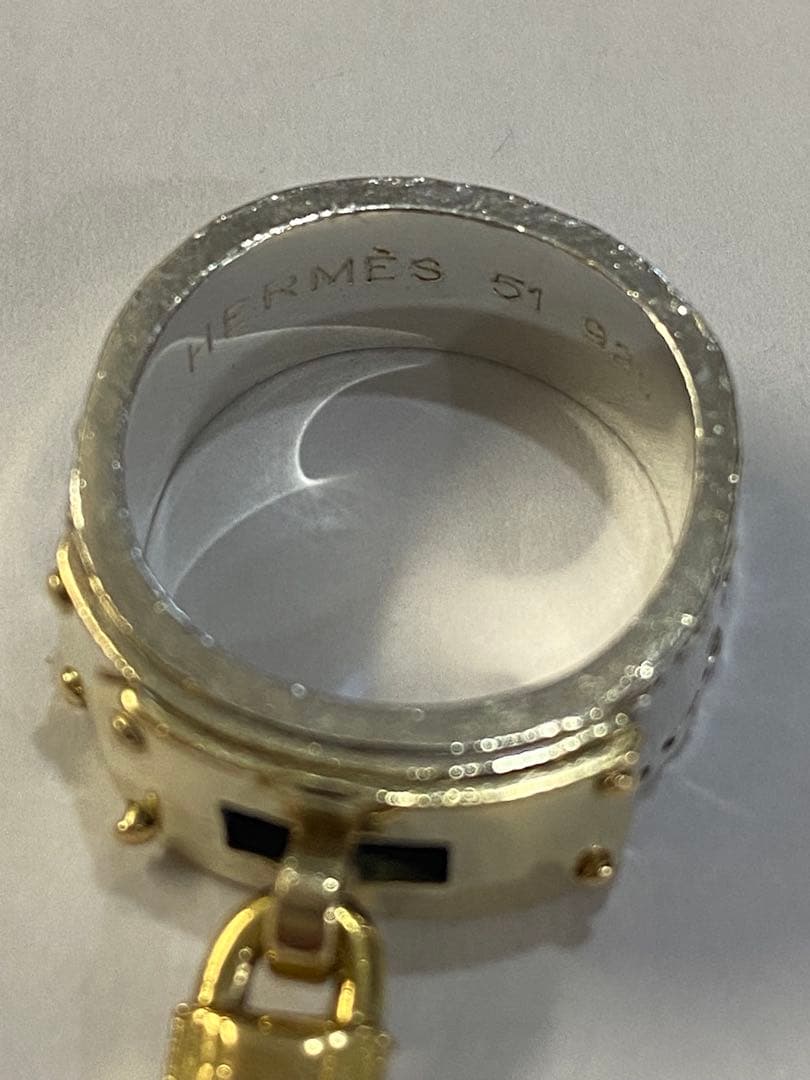 HERMÈS ロック付きリング サイズ51 SV925