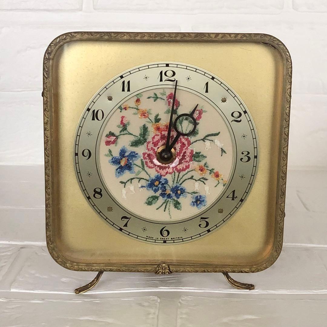 美品＊希少∮英アンティーク＊プチポアン＊プチポワン＊時計 ブラシ 小物入れ 5点