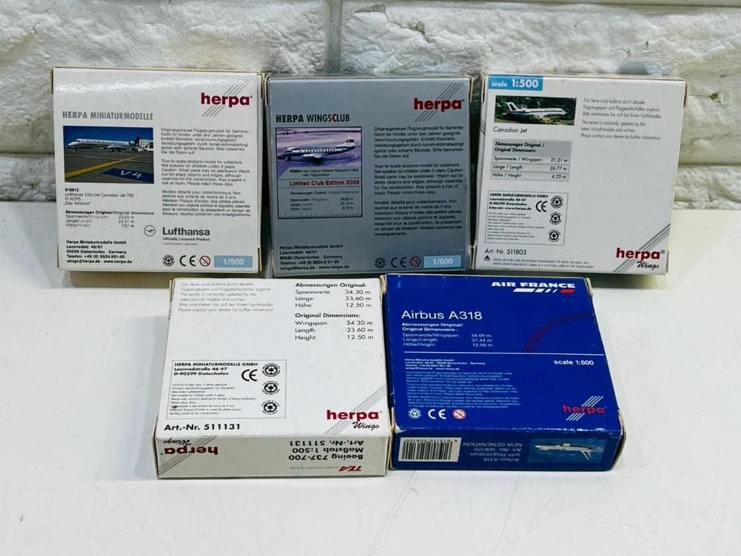216Z herpa 航空機モデル 5個セット 飛行機模型 まとめ売り